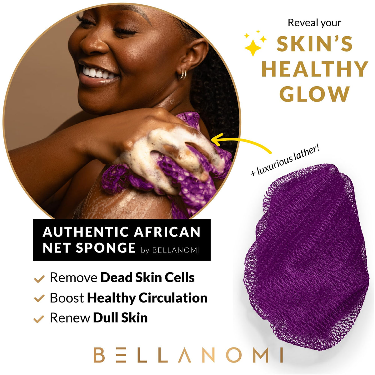 Bellanomi close-up of double-knotted mesh texture showcasing durable grip
