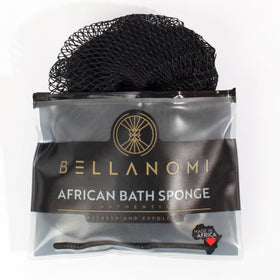 Bellanomi front view of black 45-inch back scrubber showing full length and benefit of reach