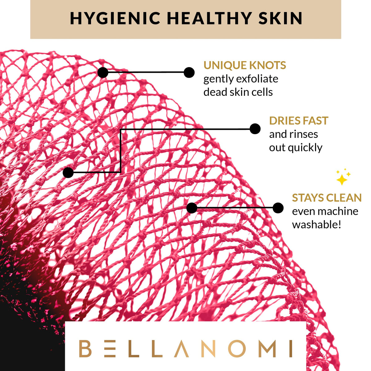 Bellanomi full-length 45-inch net unfurled to show extended back reach