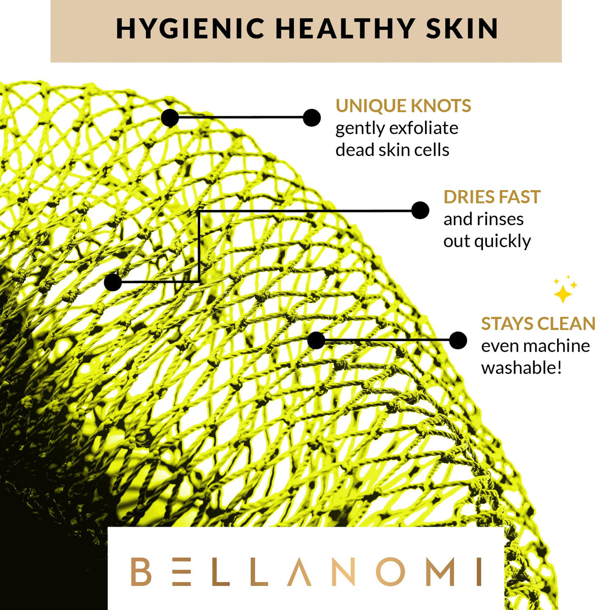 Bellanomi full 45-inch sponge laid out to show reach and coverage benefit
