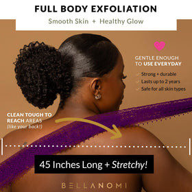Bellanomi being used to scrub a back, demonstrating reach and ease