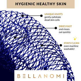Bellanomi scrubber beside ruler showing 45-inch length for full back reach