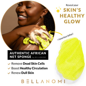 Bellanomi close-up of double-knotted mesh texture for effective exfoliation