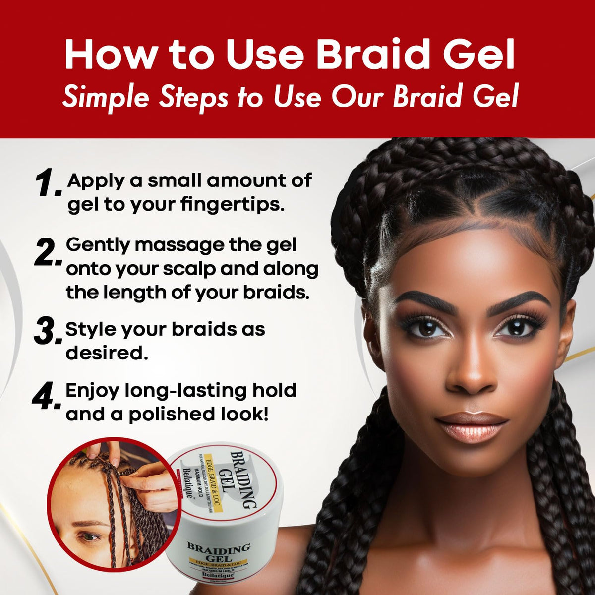 BELLATIQUE product label highlighting clear, no-whitening formula