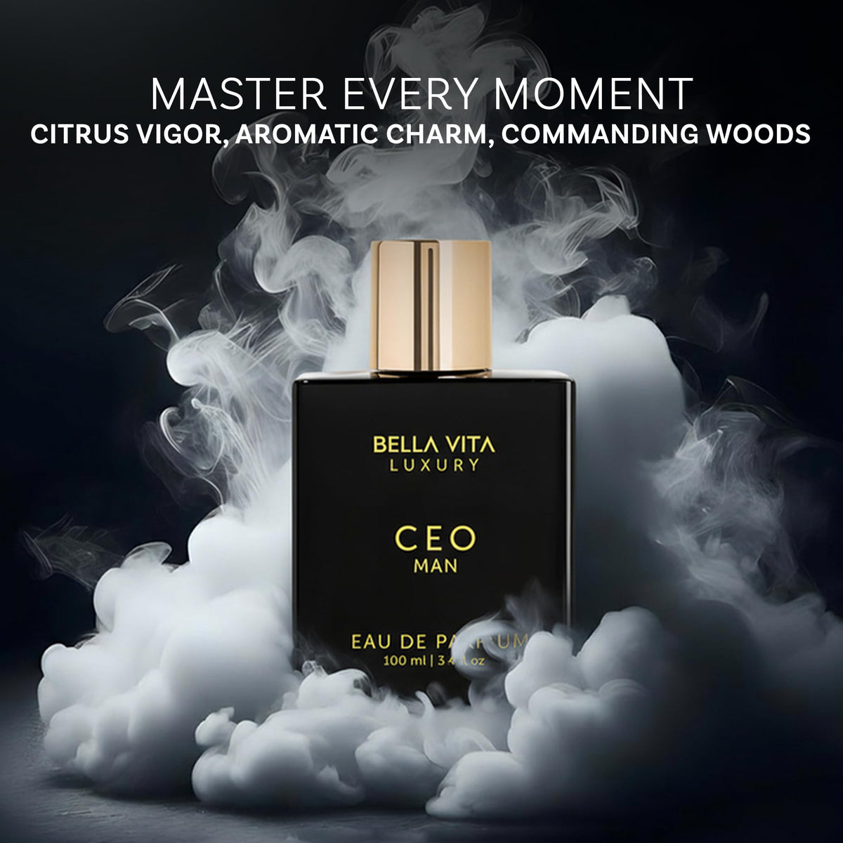Bella Vita Luxury 100 ml bottle beside everyday objects to show scale