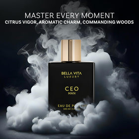 Bella Vita Luxury 100 ml bottle beside everyday objects to show scale