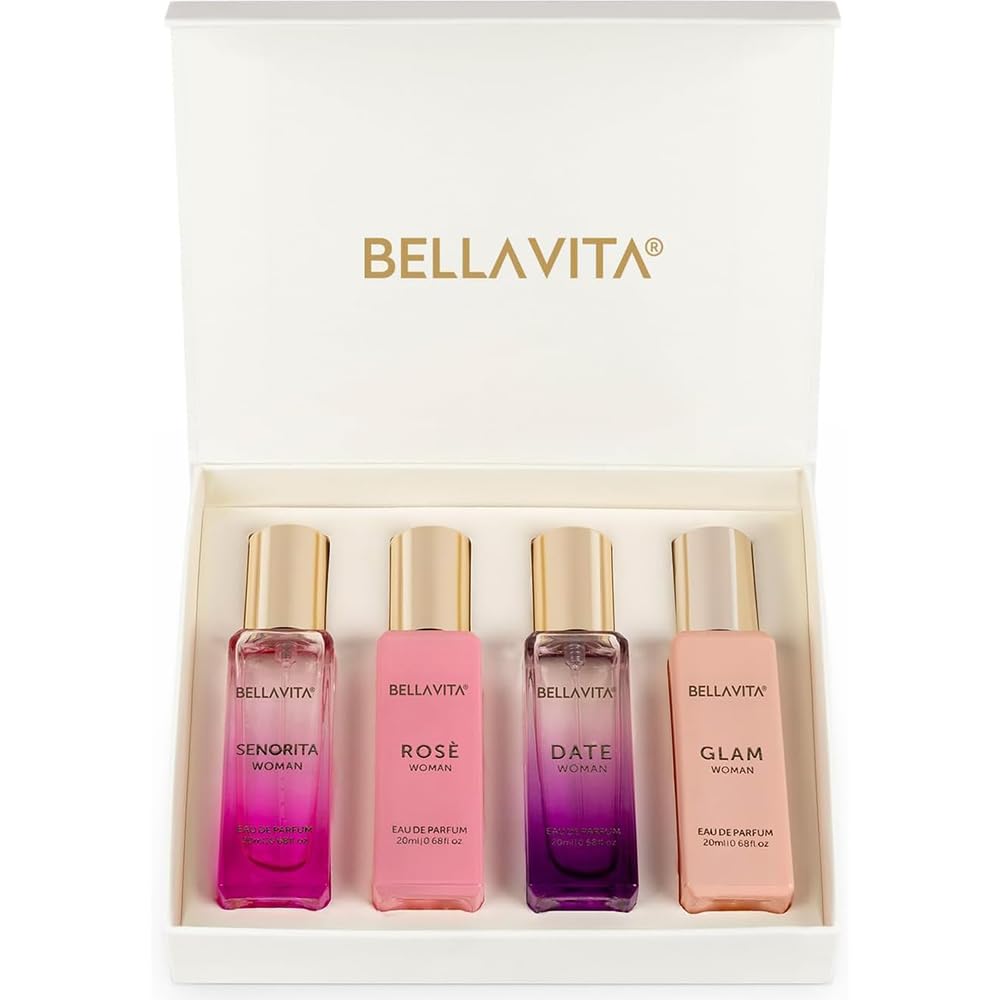 Bella Vita Luxury front packaging showing all four bottles and elegant gift box benefit gifting