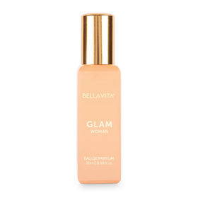 Bellavita GLAM front bottle view showing elegant travel perfume design and portability