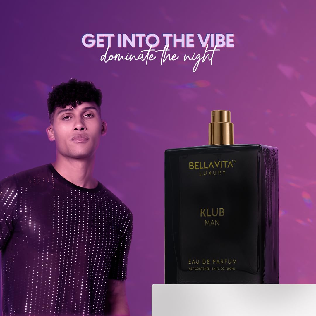 BellaVita Luxury KLUB atomizer spray action illustrating strong projection