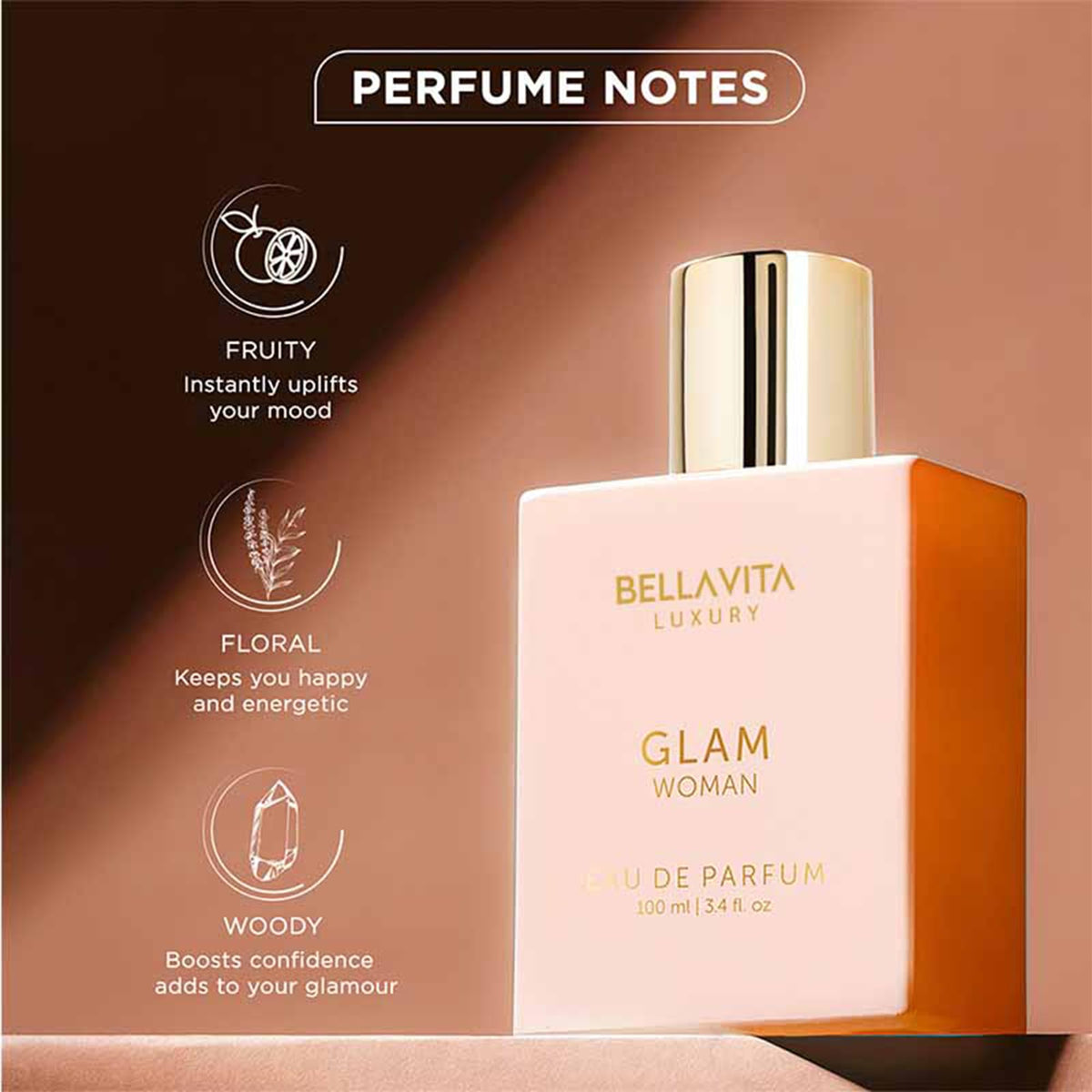 Bella Vita Luxury bottle side profile highlighting glass design and sheen
