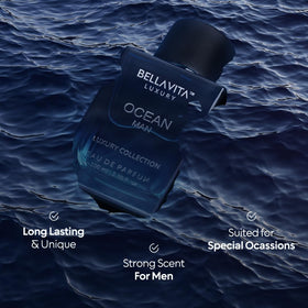 BellaVita Luxury OCEAN cap and nozzle detail showing quality finish and secure closure for travel