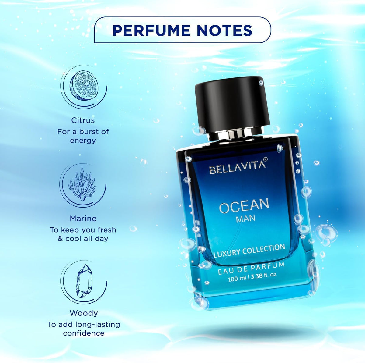BellaVita Luxury OCEAN fine mist spray closeup demonstrating even application and quick diffusion