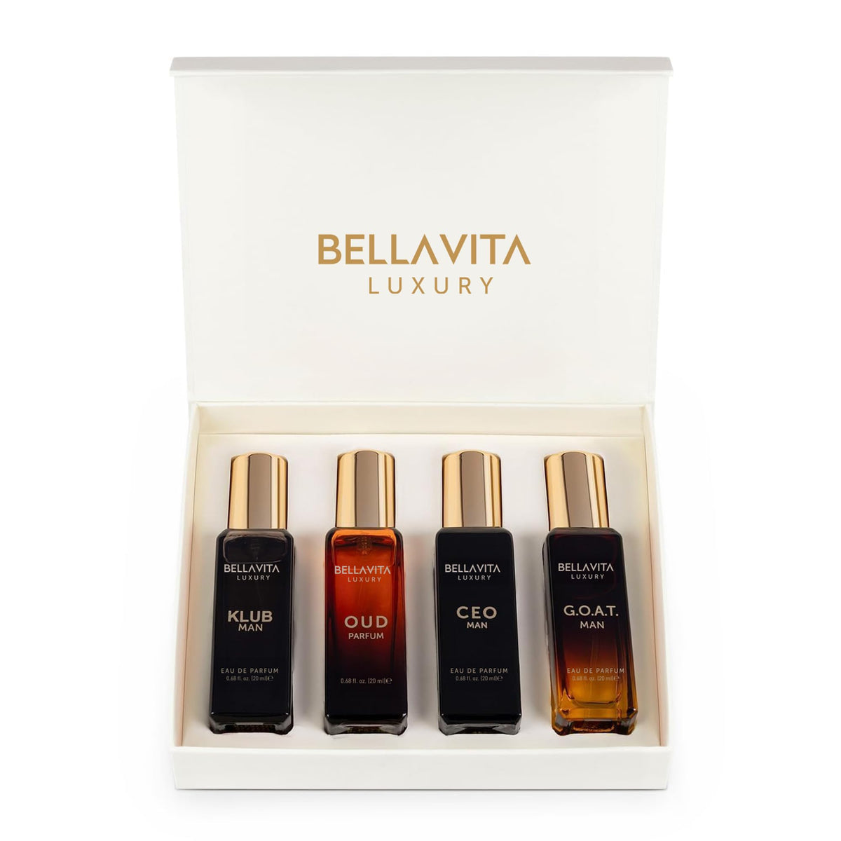 Bella Vita Luxury bottles in hand for size comparison and travel-friendly scale
