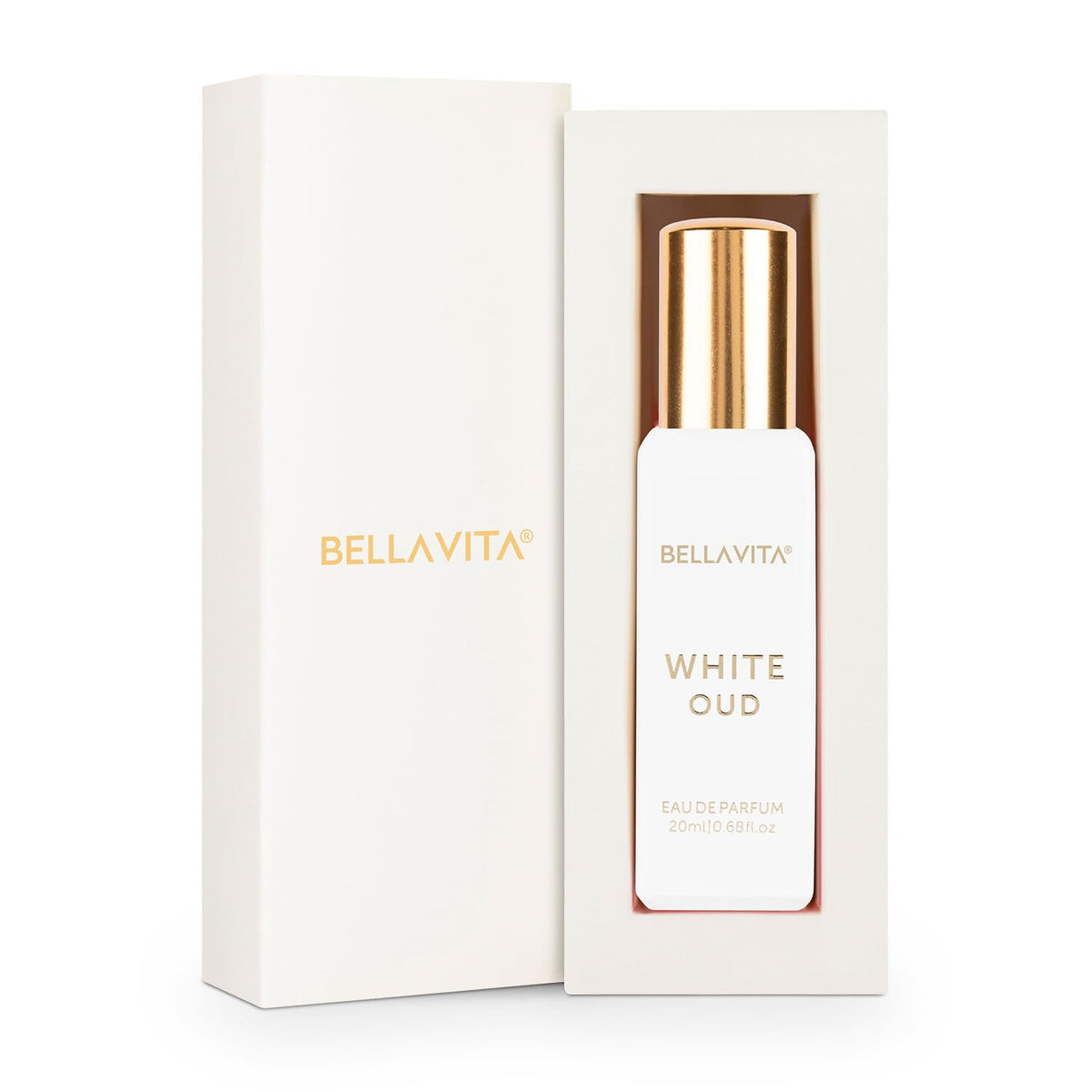 BellaVita Luxury bottle staged in a chic vanity lifestyle scene