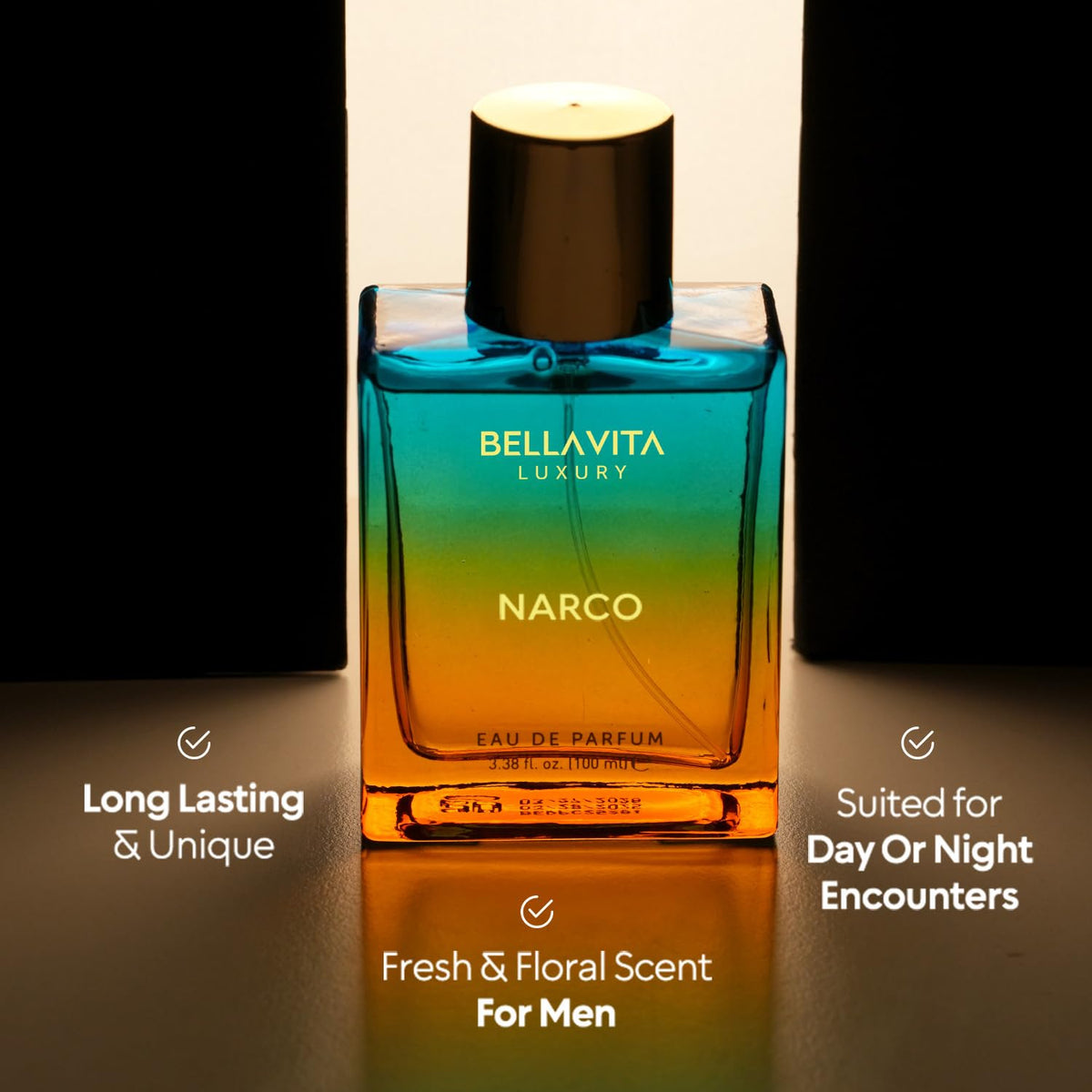 Bellavita spray action releasing mist to demonstrate lasting projection and easy application