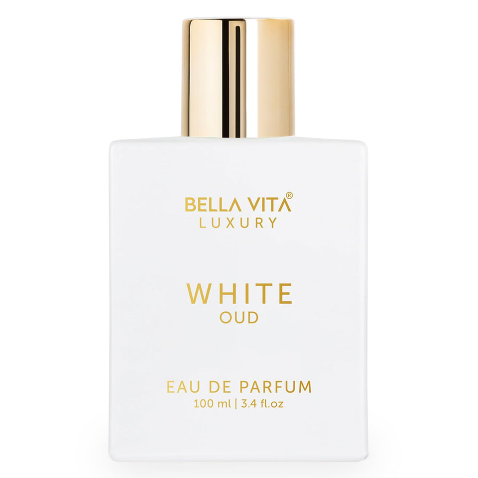 Bellavita Luxury White Oud front bottle showing elegant design and immediate presence