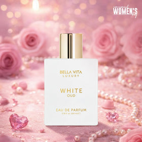 Bellavita Luxury White Oud boxed packaging conveying premium gifting appeal