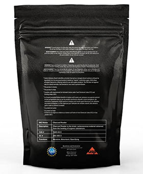 Belle Chemical charcoal powder close-up texture highlighting fine grind for smooth blending