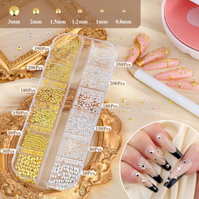 BELLEBOOST sorted caviar beads by size in gold and silver for precise design choices