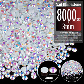 BELLEBOOST close-up of 3mm faceted resin rhinestone showcasing bright AB sparkle for crafts