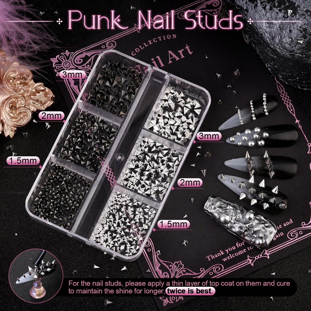BELLEBOOST grid of flatback pearls and steel beads offering size variety