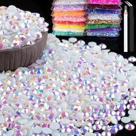 BELLEBOOST front packaging showing 8000pcs bulk rhinestones and included tools for easy projects