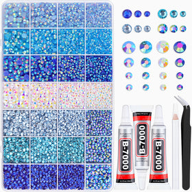 BELLEBOOST front packaging showing 28-grid box and 20000 rhinestones for organized storage