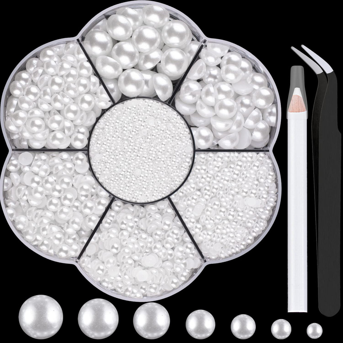 BELLEBOOST front packaging showing 6000 pearls and included tools for convenience