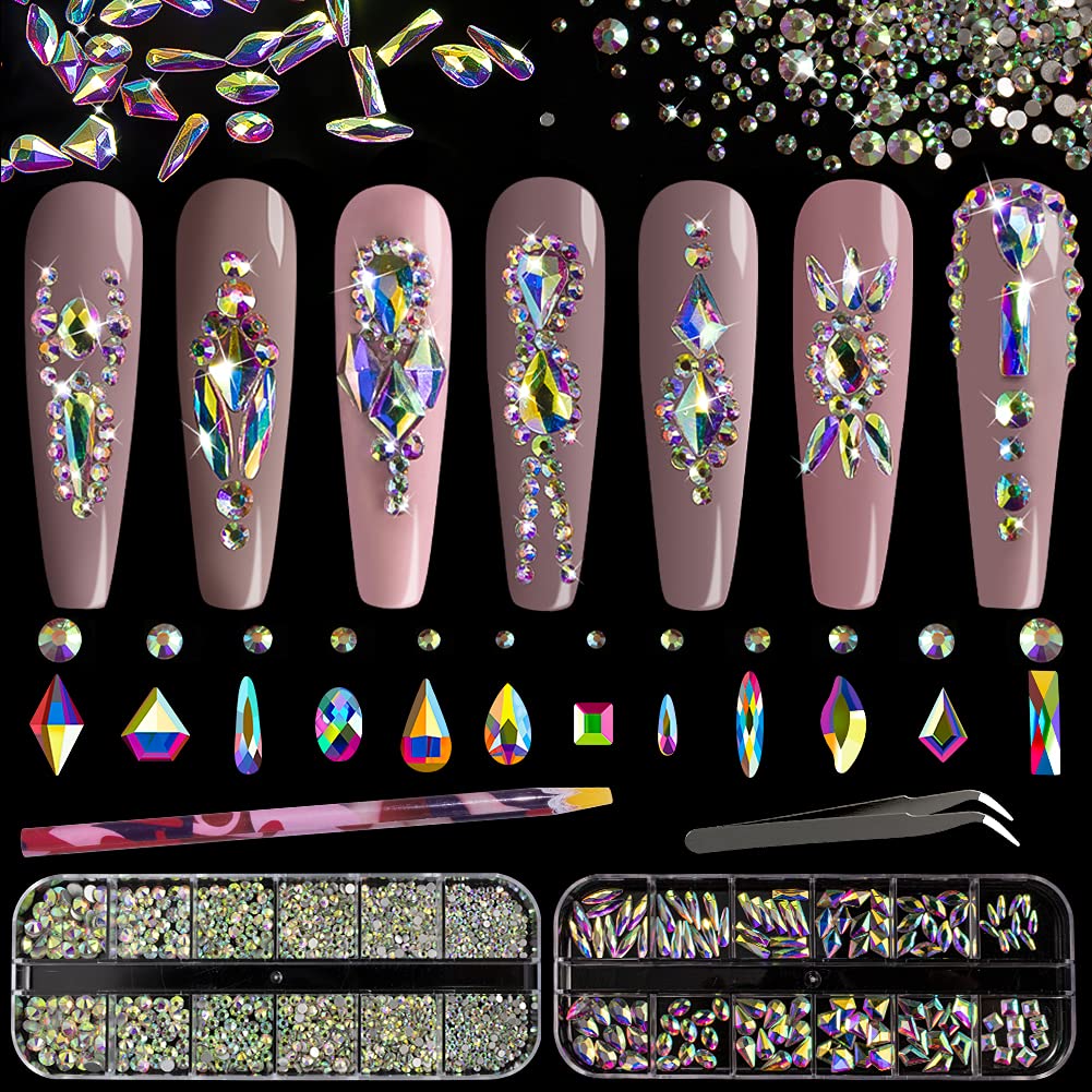 BELLEBOOST front packaging showing full iridescent rhinestone kit and tools