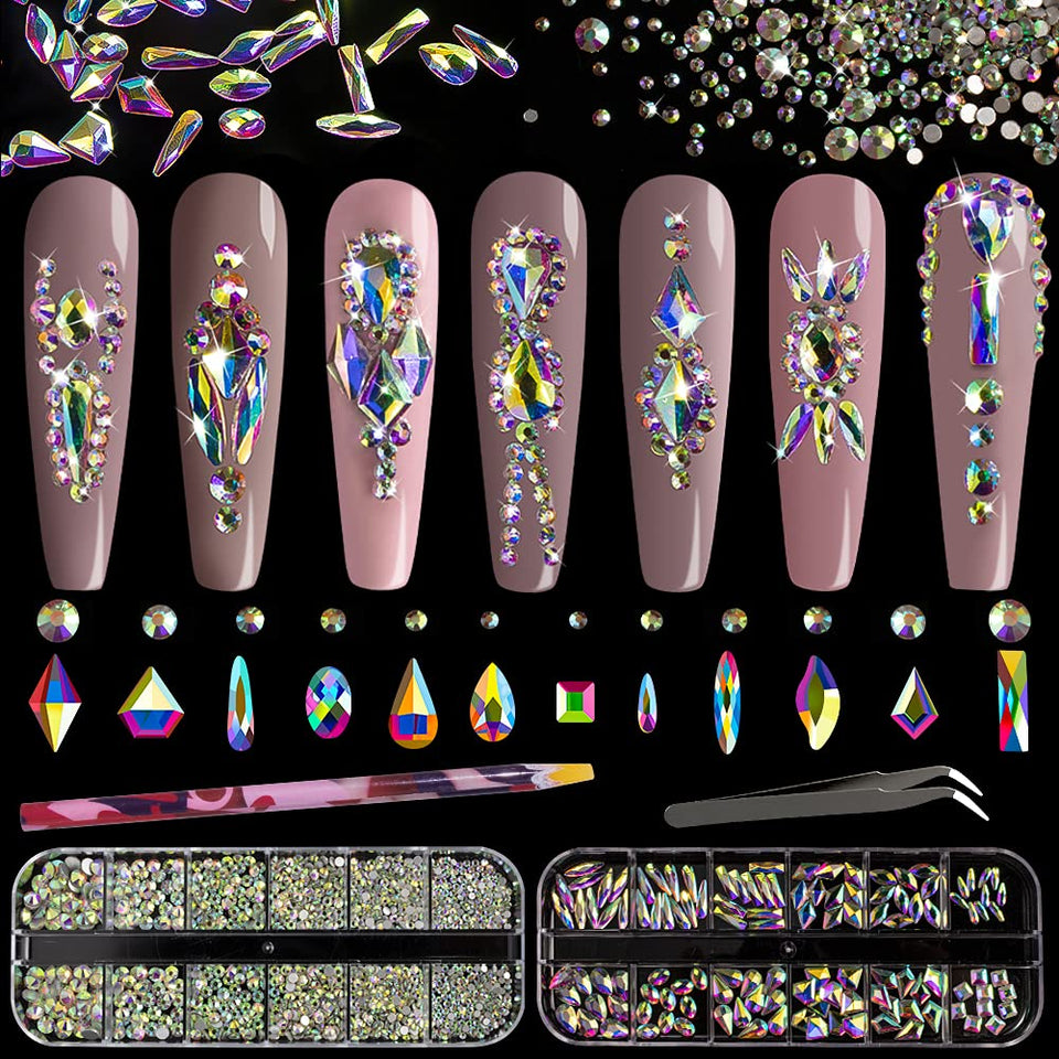 BELLEBOOST front packaging showing full iridescent rhinestone kit and tools