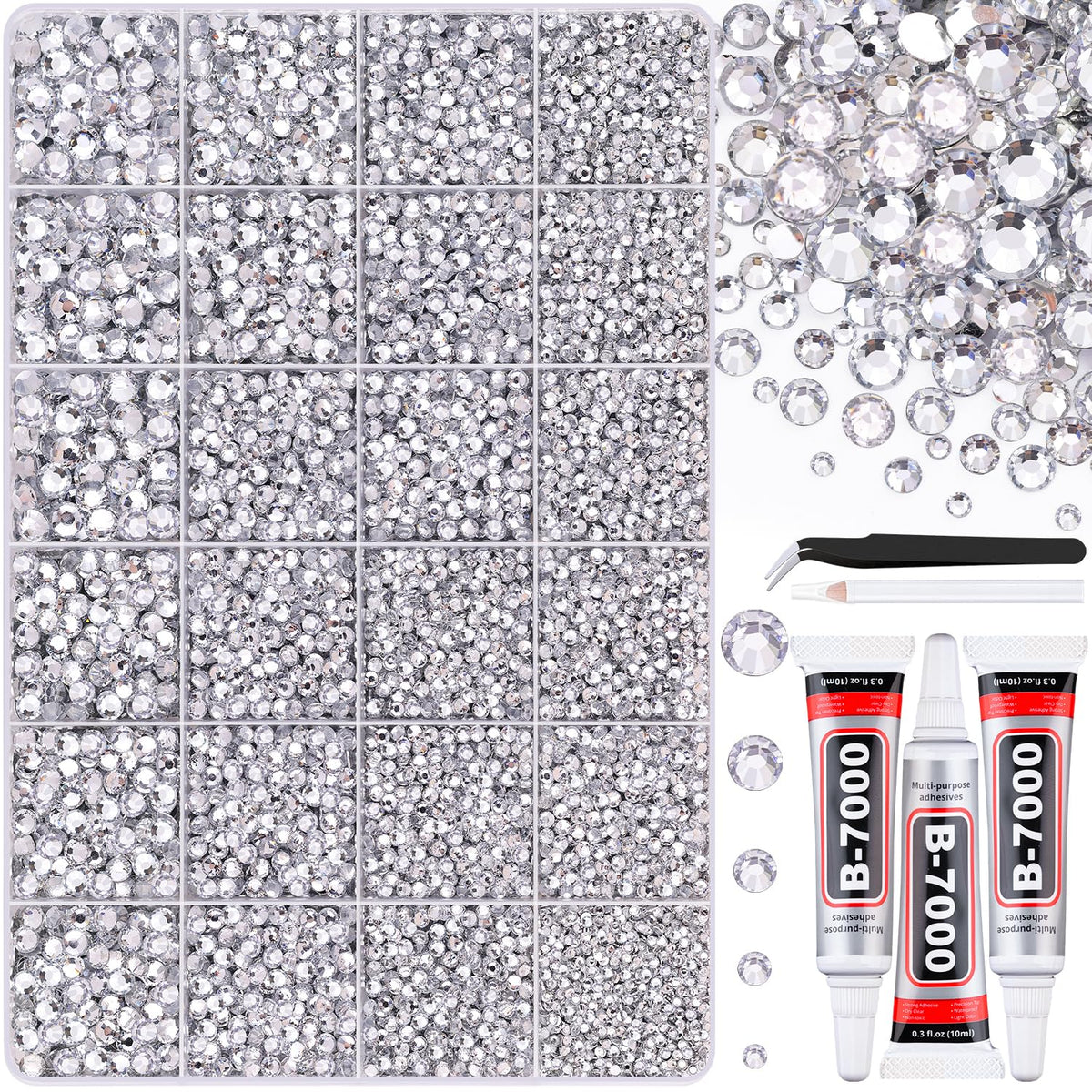 BELLEBOOST front packaging showing full rhinestone kit benefits