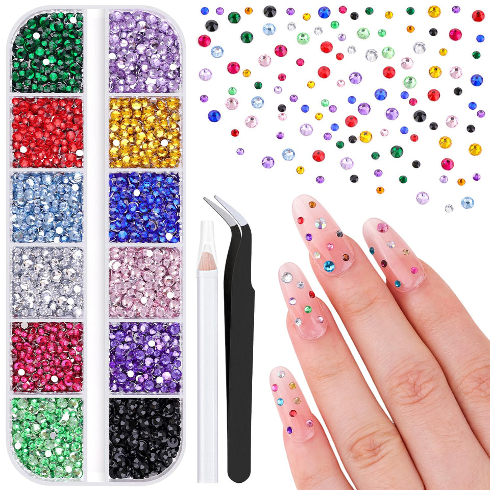 BELLEBOOST front packaging showing 5000 colorful rhinestones and included tools for easy selection