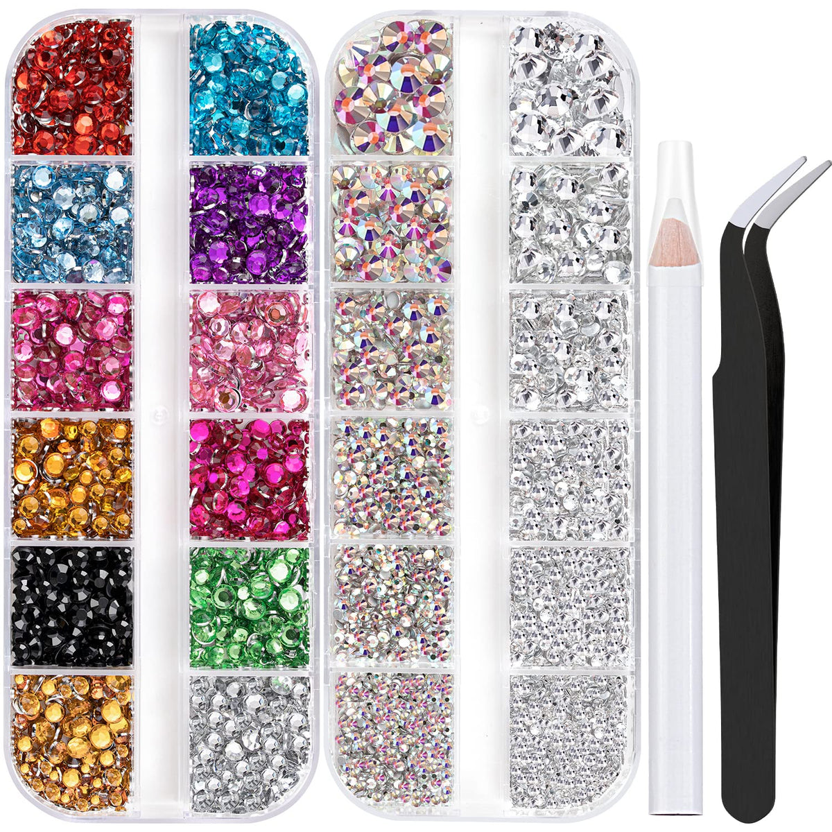 BELLEBOOST front packaging showing full rhinestone kit and tools for easy selection