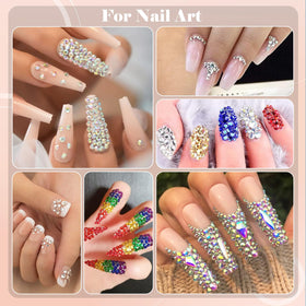 BELLEBOOST finished manicure with gems highlighting wearable sparkle