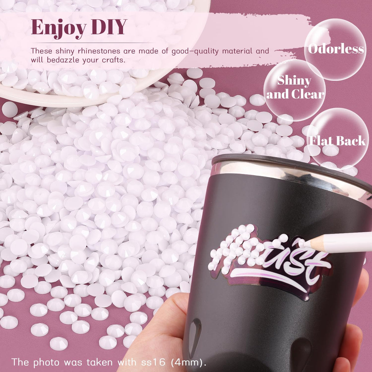 BELLEBOOST rhinestones applied to nail tips illustrating professional-looking nail art finish