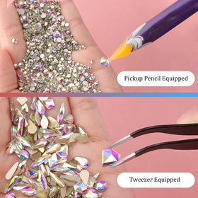 BELLEBOOST rhinestone picker pen and tweezer close-up for precise placement