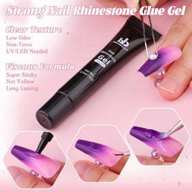 BELLEBOOST salon-style manicure on hands showing finished polished pearl design