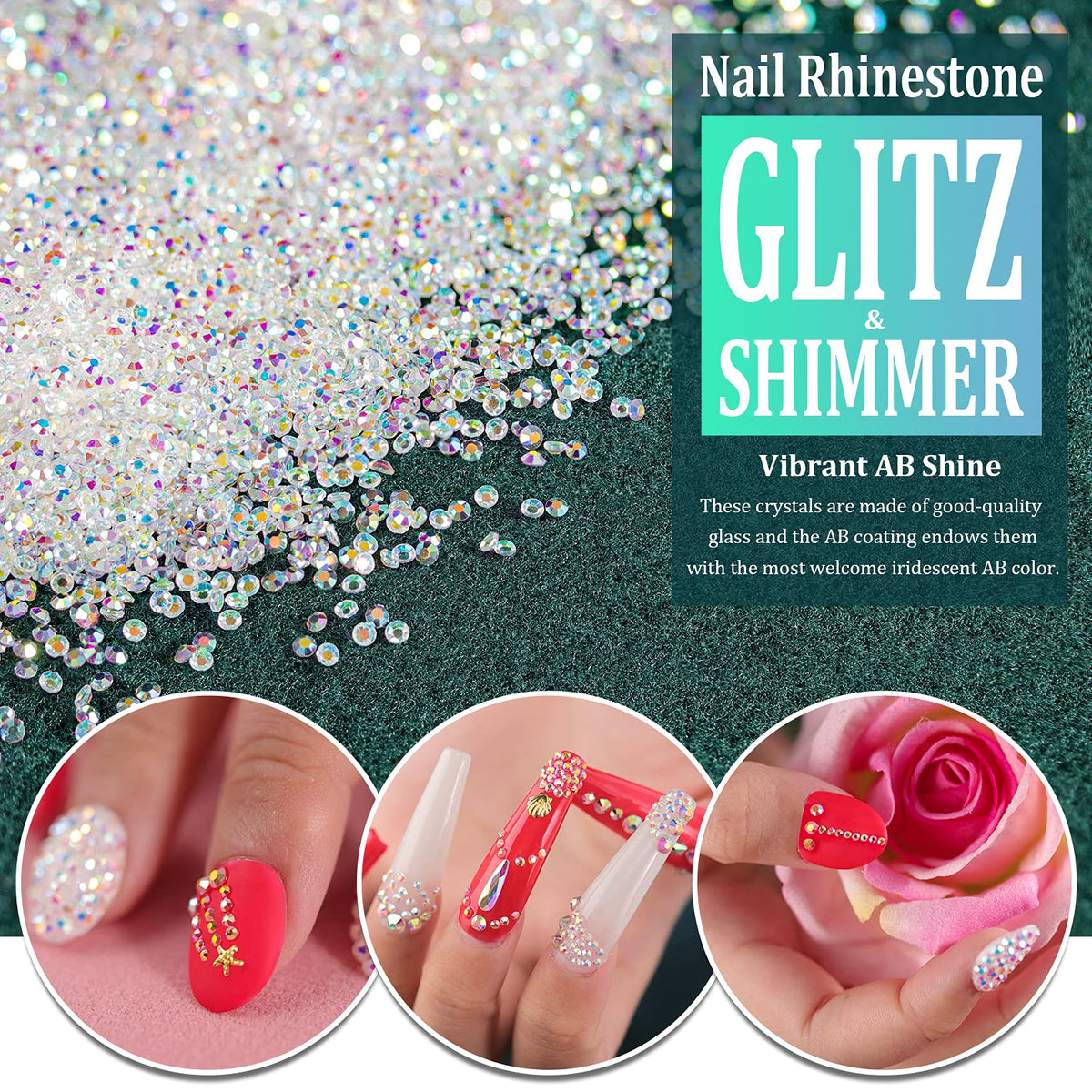 BELLEBOOST tiny rhinestones beside coin to show 1.2mm scale for accurate sizing