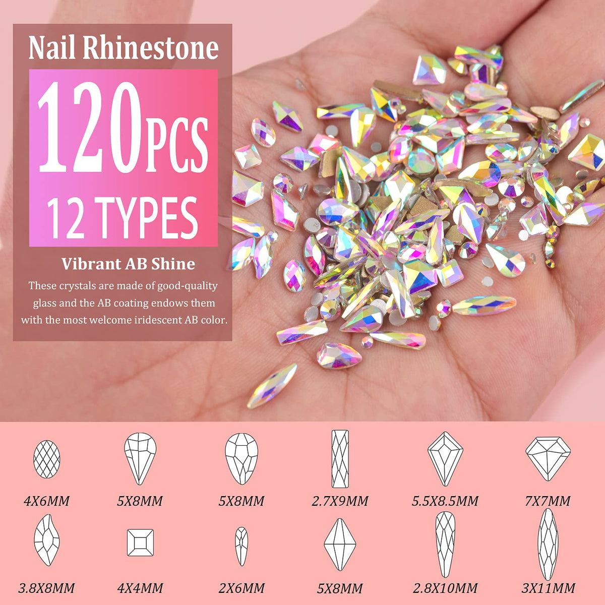 BELLEBOOST assorted shaped gems spread to display variety and color play