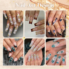 BELLEBOOST stars and beads applied on a manicure showing layered decorative effect