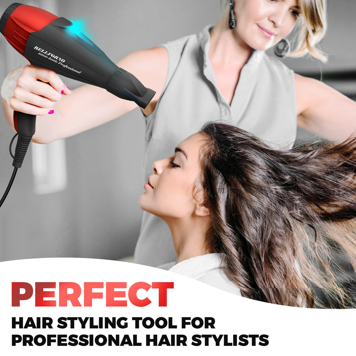 BELLFORNO textured hair showing glossy finish and frizz reduction benefit