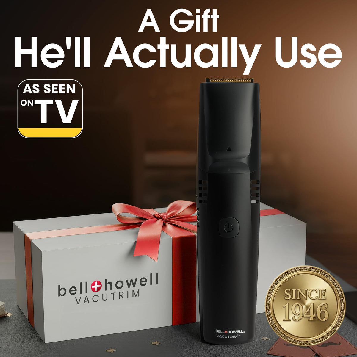 Bell+Howell Vacutrim accessories including charging cable and combs