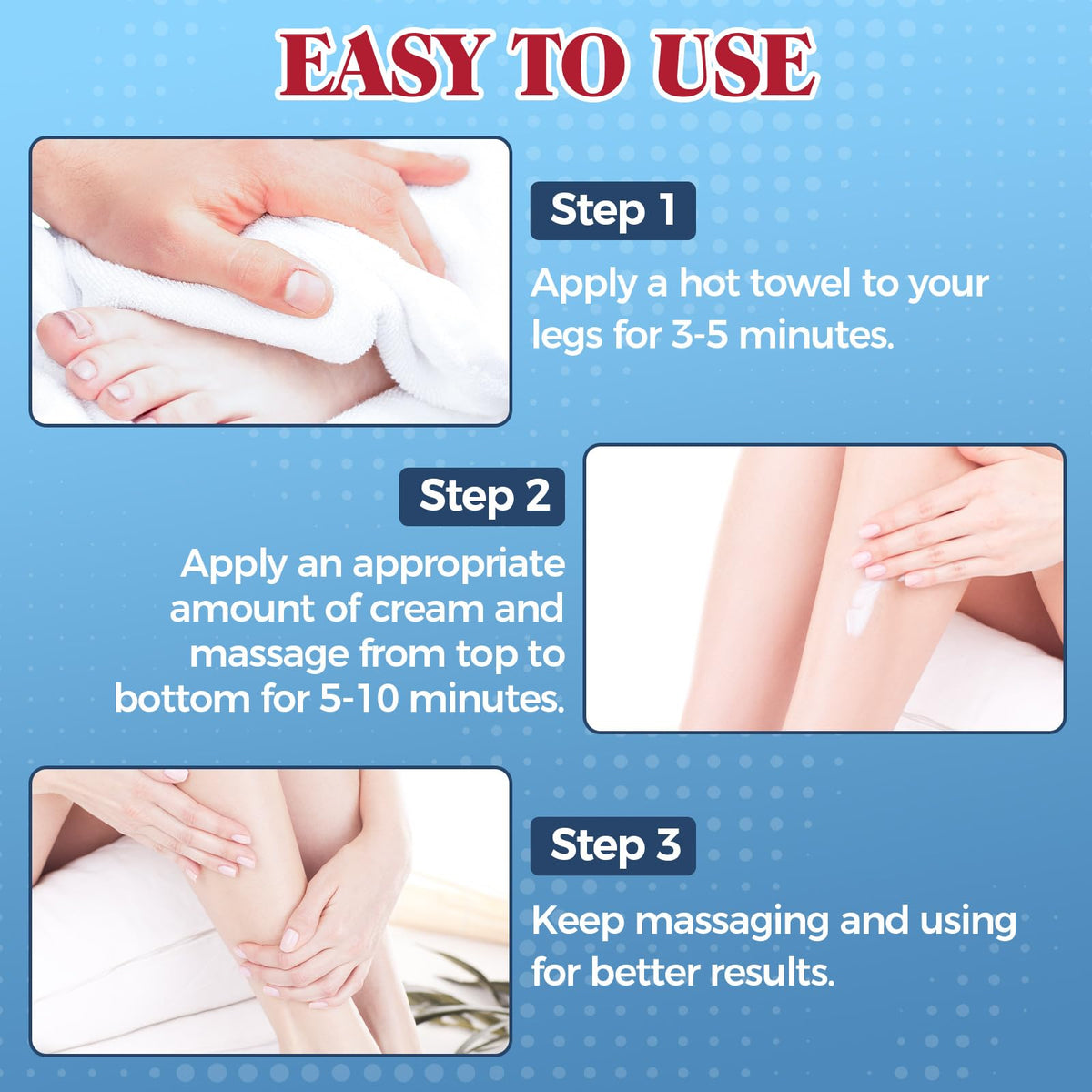 Bellisinno upward massage demonstration encouraging improved circulation