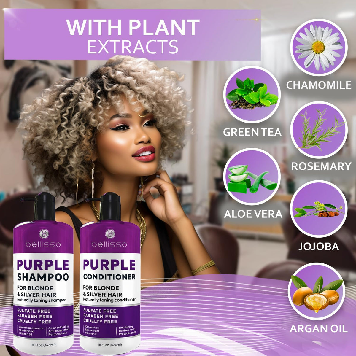 BELLISSO conditioner pump dispensing creamy formula demonstrating hydration benefit