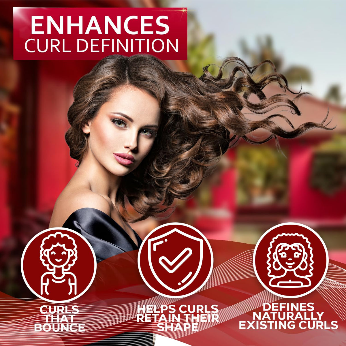 BELLISSO being applied in shower to enhance curls and reduce frizz