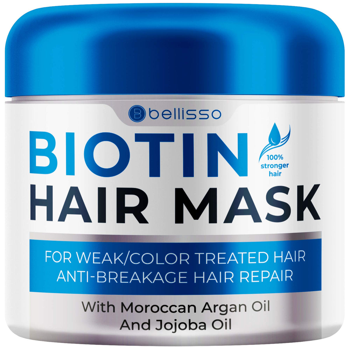 BELLISSO front jar view showing product and volume benefits