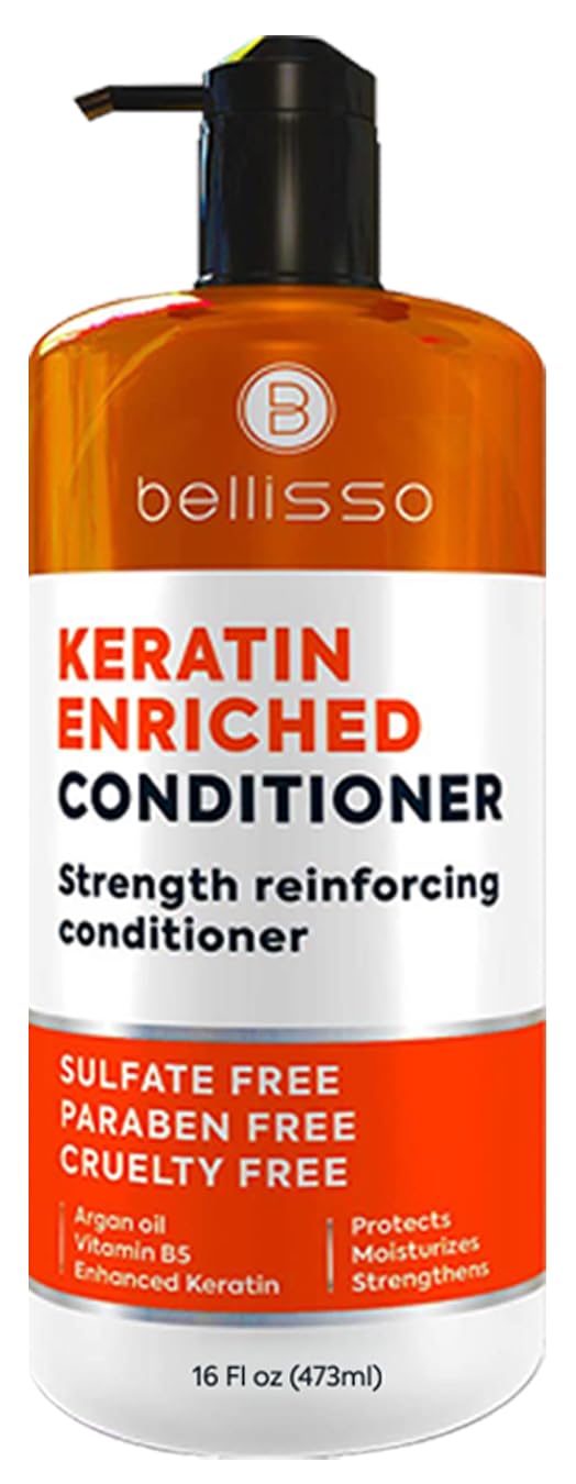 BELLISSO front packaging showing bottle and label, highlights salon formula benefit
