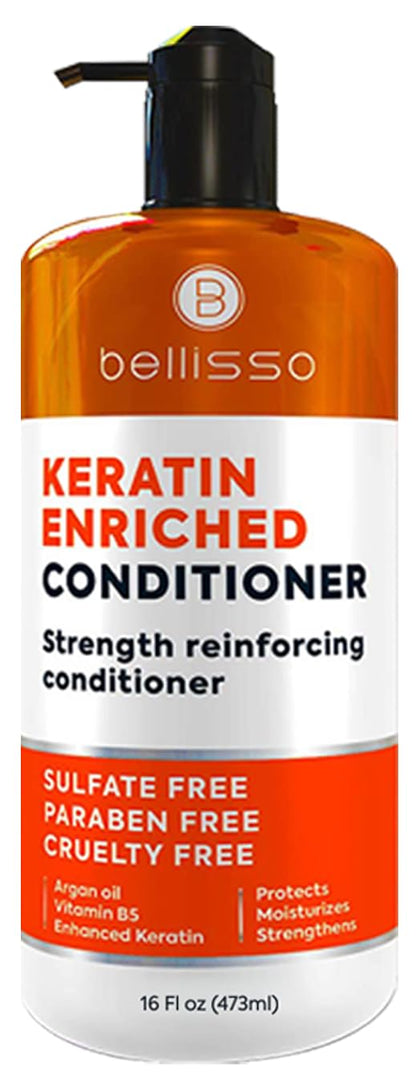 BELLISSO front packaging showing bottle and label, highlights salon formula benefit