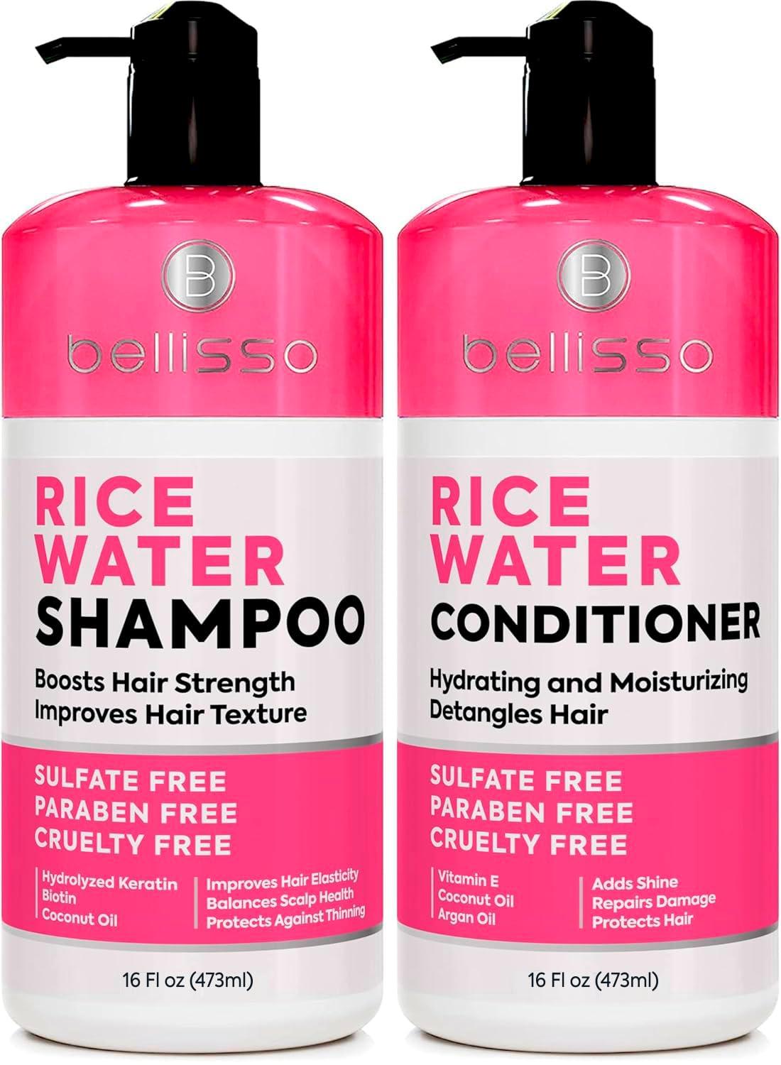 BELLISSO front packaging showing rice water set and volumizing benefit
