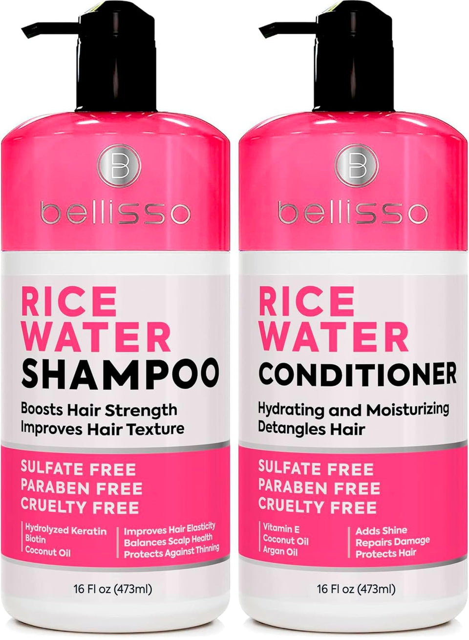 BELLISSO front packaging showing rice water set and volumizing benefit